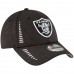Men's Oakland Raiders New Era Black Speed Shadow Tech 9FORTY Adjustable Hat 3066594